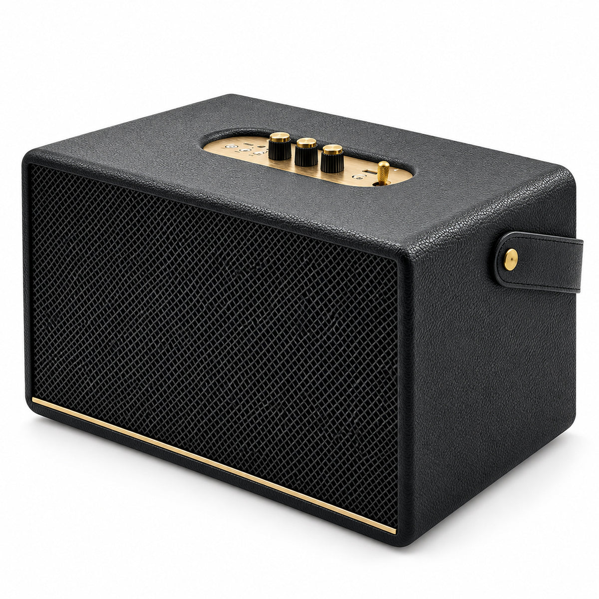 30W Retro Bluetooth Speaker with Carry Strap, Black