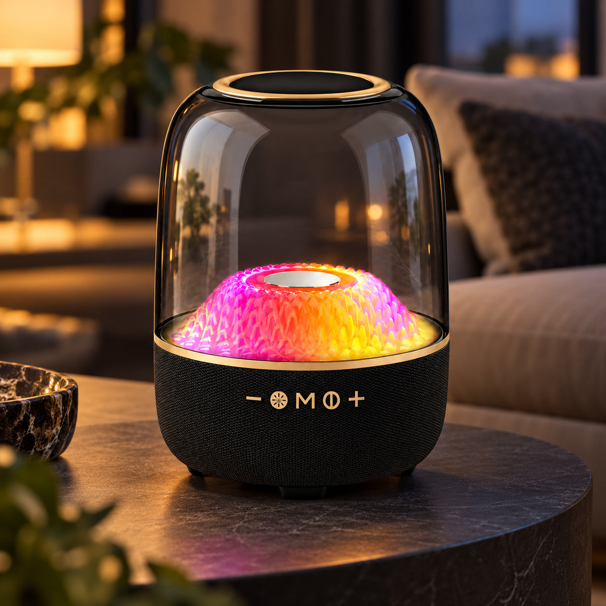 40W Bluetooth Speaker with RGB Light Dome, Black